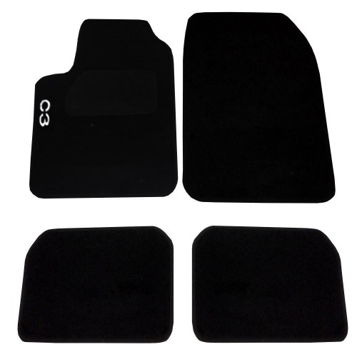 Tappetini auto in moquette con strappi compatibili con Citroen C3 Tappetini auto in moquette con strappi compatibili con Citroen C3